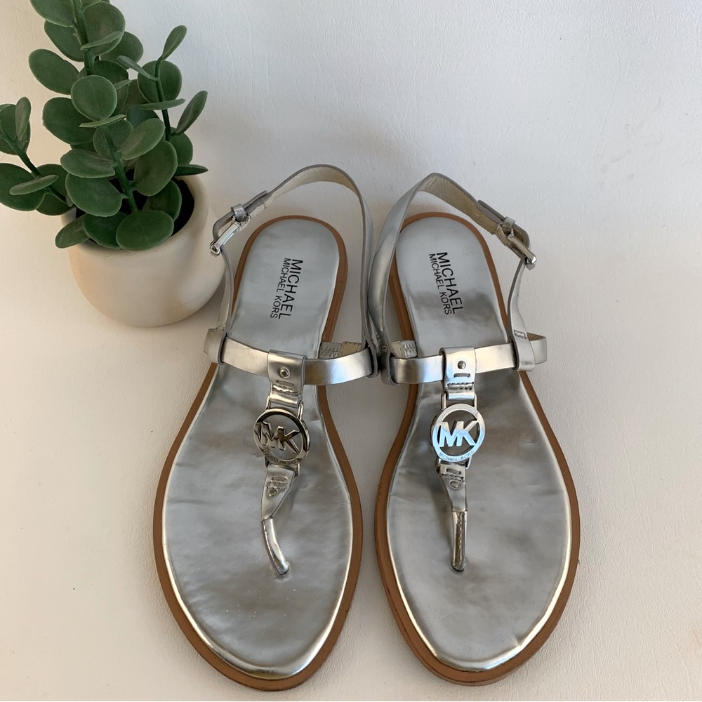 Michael Kors Silver Metallic Sandals